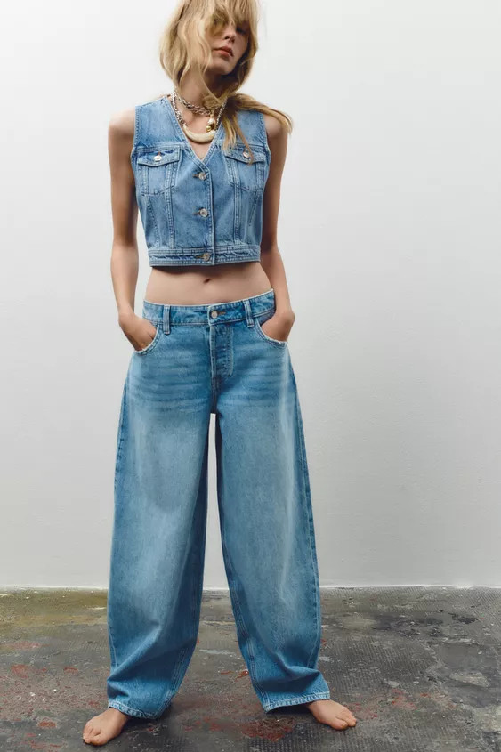 Z1975 CROPPED DENIM VEST | Zara US