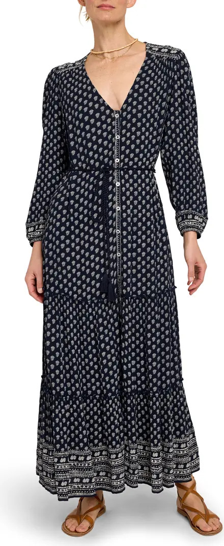 Orinda Belted Long Sleeve Button Front Maxi Dress | Nordstrom Rack