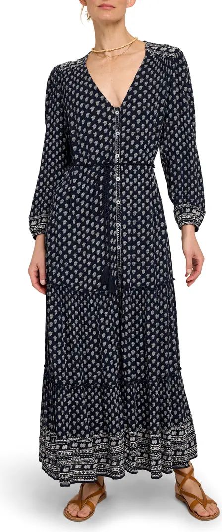 Orinda Belted Long Sleeve Button Front Maxi Dress | Nordstrom Rack