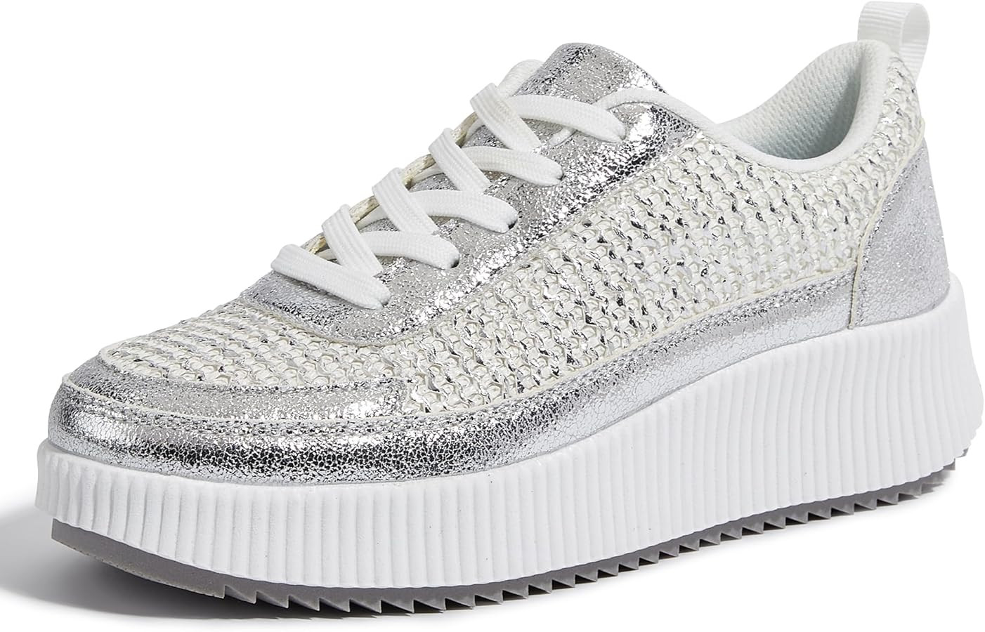 LUCKY STEP Women's Platform Sneakers Rhinestone Fashion Chunky Casual Sparkly Retro Braided Walki... | Amazon (US)