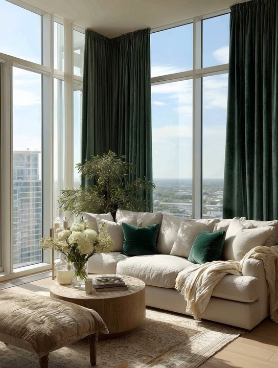 One of the easiest ways to add color, softness, and elegance to a room isn't paint.

It's curtains.

More specifically, full-length velvet curtains.

At Elegant & Driven, we're huge believers that curtains do far more than cover windows. They frame the room, soften hard architectural lines, improve visual balance, and instantly make a space feel more finished and luxurious.

And the best part?

You don't need floor-to-ceiling windows to create this look.

Whether you have standard windows, patio doors, or dramatic wall-to-wall glass, floor-length curtains bring the same sense of elegance and scale.

Velvet has been a favorite designer fabric for decades because it adds something most rooms need more of: softness.

The rich texture catches light beautifully throughout the day while creating depth, warmth, and comfort.

In this room, the emerald velvet curtains become the statement piece, adding color without overwhelming the neutral palette. They create contrast, frame the view, and make the entire living room feel intentional.

✨ Add color without painting a wall
✨ Create instant elegance and height
✨ Bring softness to modern interiors
✨ Make windows feel larger and more dramatic
✨ Timeless, luxurious, and always in style

Whether you love emerald, navy, taupe, brown, burgundy, or ivory, we've linked our favorite options in this edit so you can find the perfect color for your home.

Sometimes one beautiful set of curtains is all it takes to transform an entire room.

#HomeDecor #ElegantAndDriven #VelvetCurtains #CurtainIdeas #LivingRoomDecor 

 #LTKHome