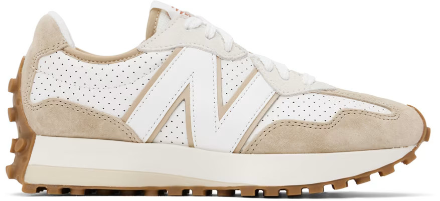 White & Tan 327 Sneakers | SSENSE