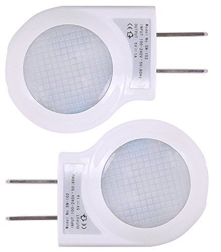 Portable Plug-in 0.7W Travel LED Night Light - 2 Pack of White | Amazon (US)