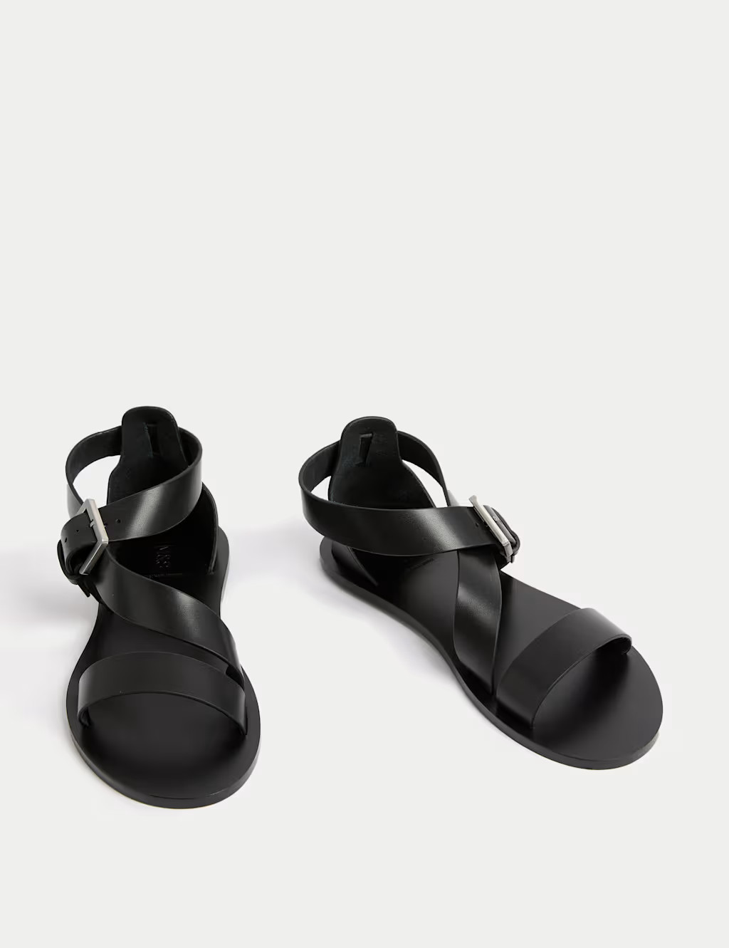 Leather Crossover Ankle Strap Flat Sandals | Marks & Spencer (UK)