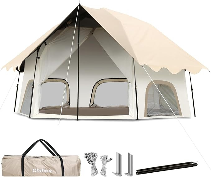 Chihee Camping Tents Pop-Up Stand-up Tent, Family Cabin Tent with Awning Porch 4-Person Outdoor T... | Amazon (US)