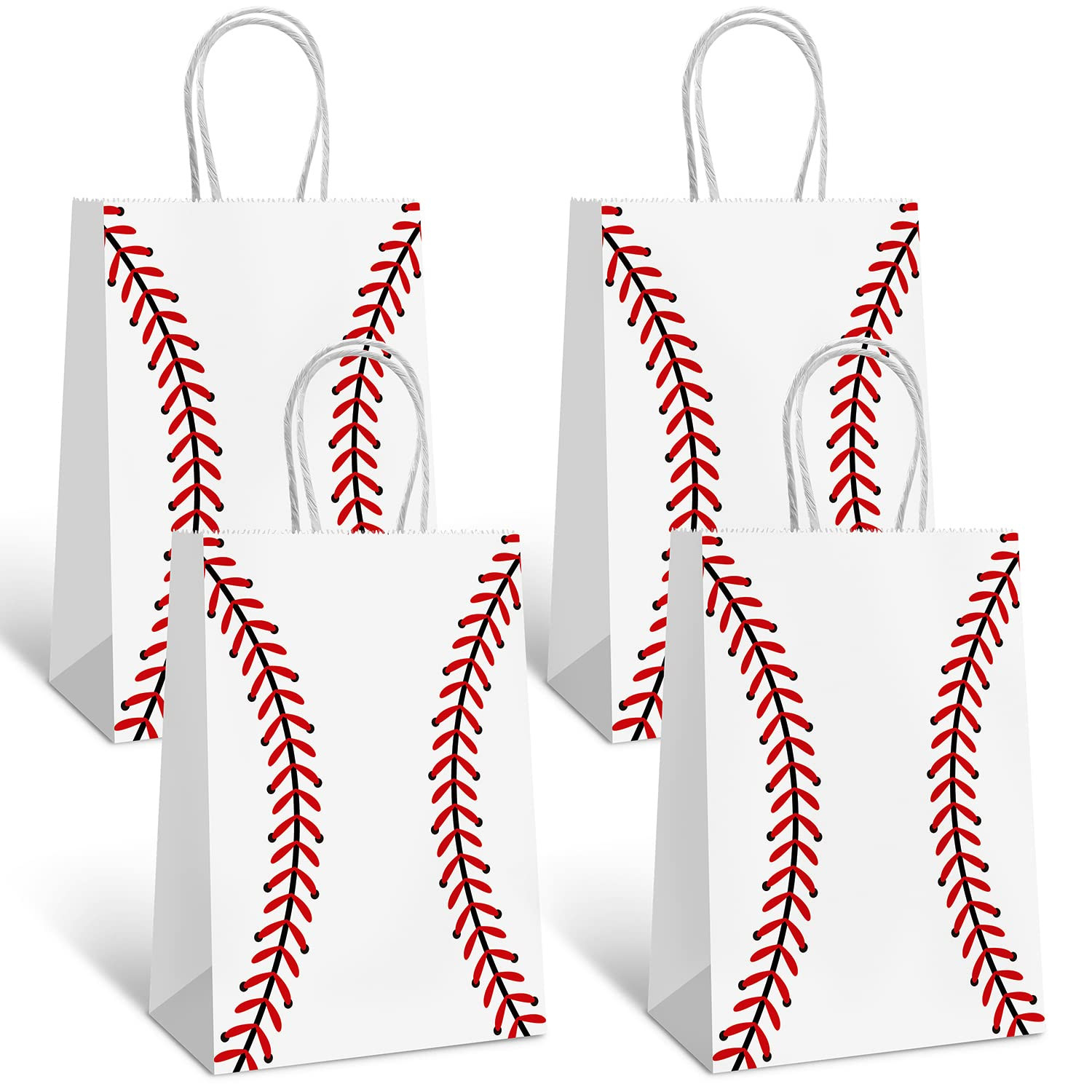 Generic 16 PCS Baseball Party Gift Bags, Baseball Pattern Gift Bag, 5.9 x 3.2 x 8.3 inches, Red, ... | Amazon (US)