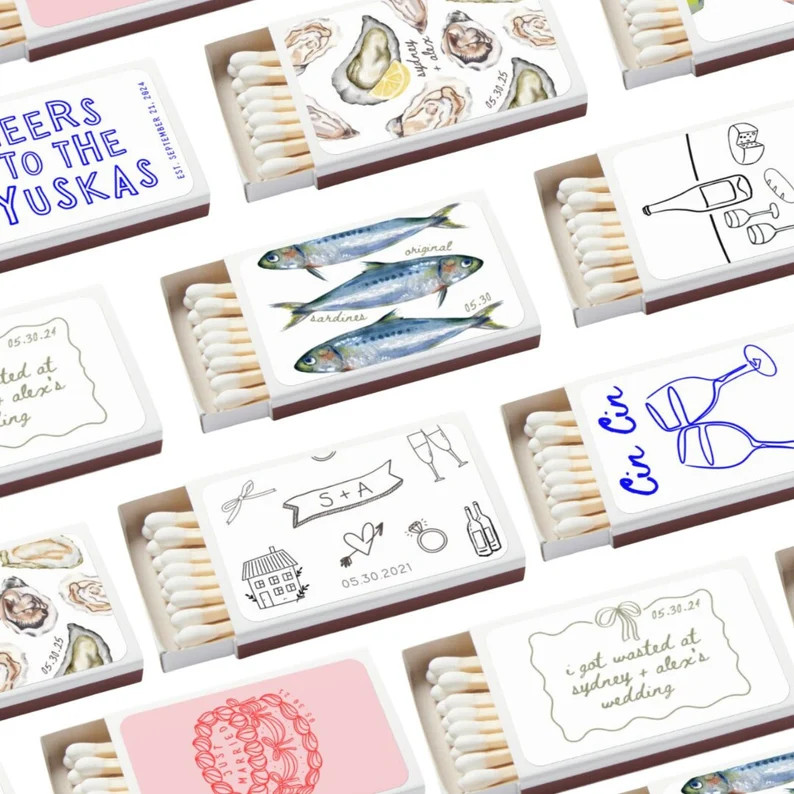 Custom Matchboxes/match Book Personalized With Stickers for Any Event. Sets of 50 wedding, Hostin... | Etsy (US)