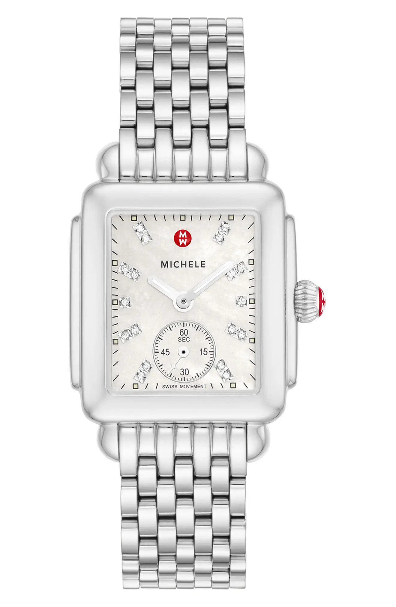 MICHELE Deco Mid Diamond Dial Bracelet Watch, 28mm x 30mm (Women) | Nordstrom | Nordstrom