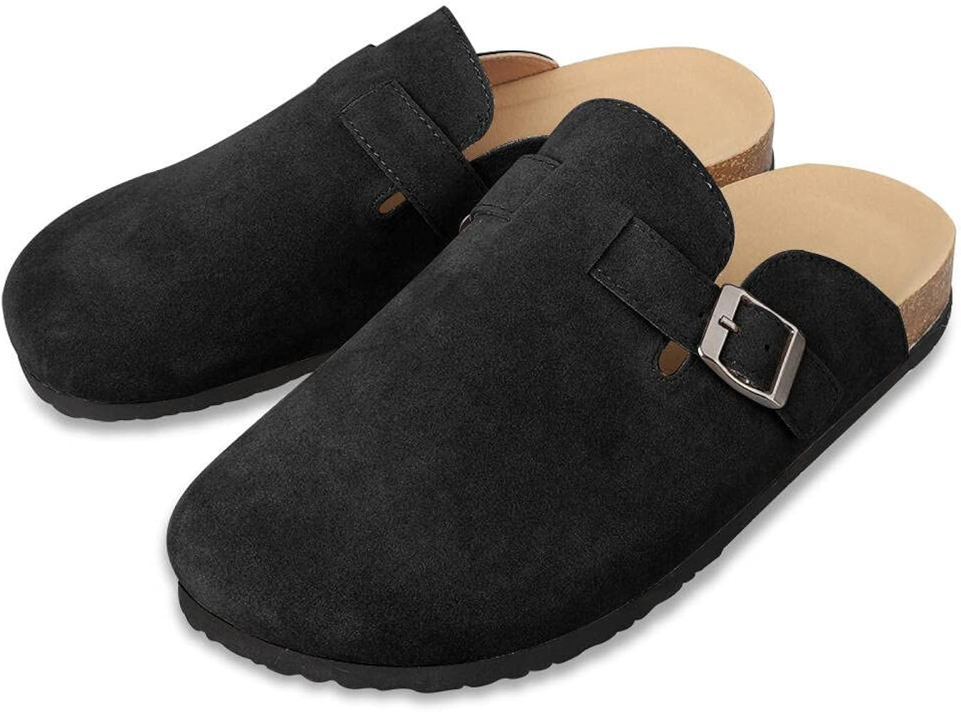 Boston Suede Clogs for Women Men Dupes Unisex Arizona Delano Slip-on Potato Shoes Footbed Cork Cl... | Amazon (US)