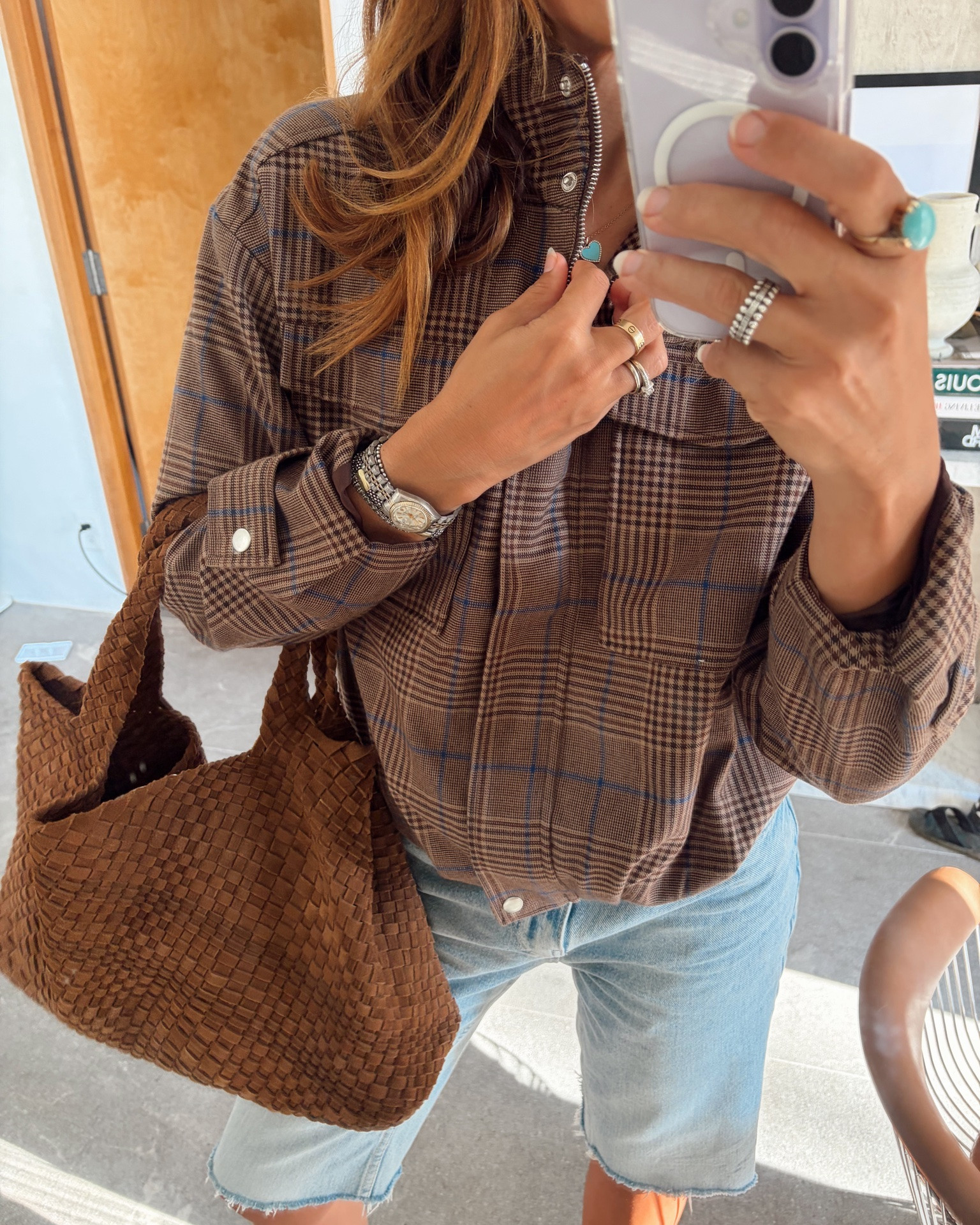 Target jacket in plaid small here 
Wears large