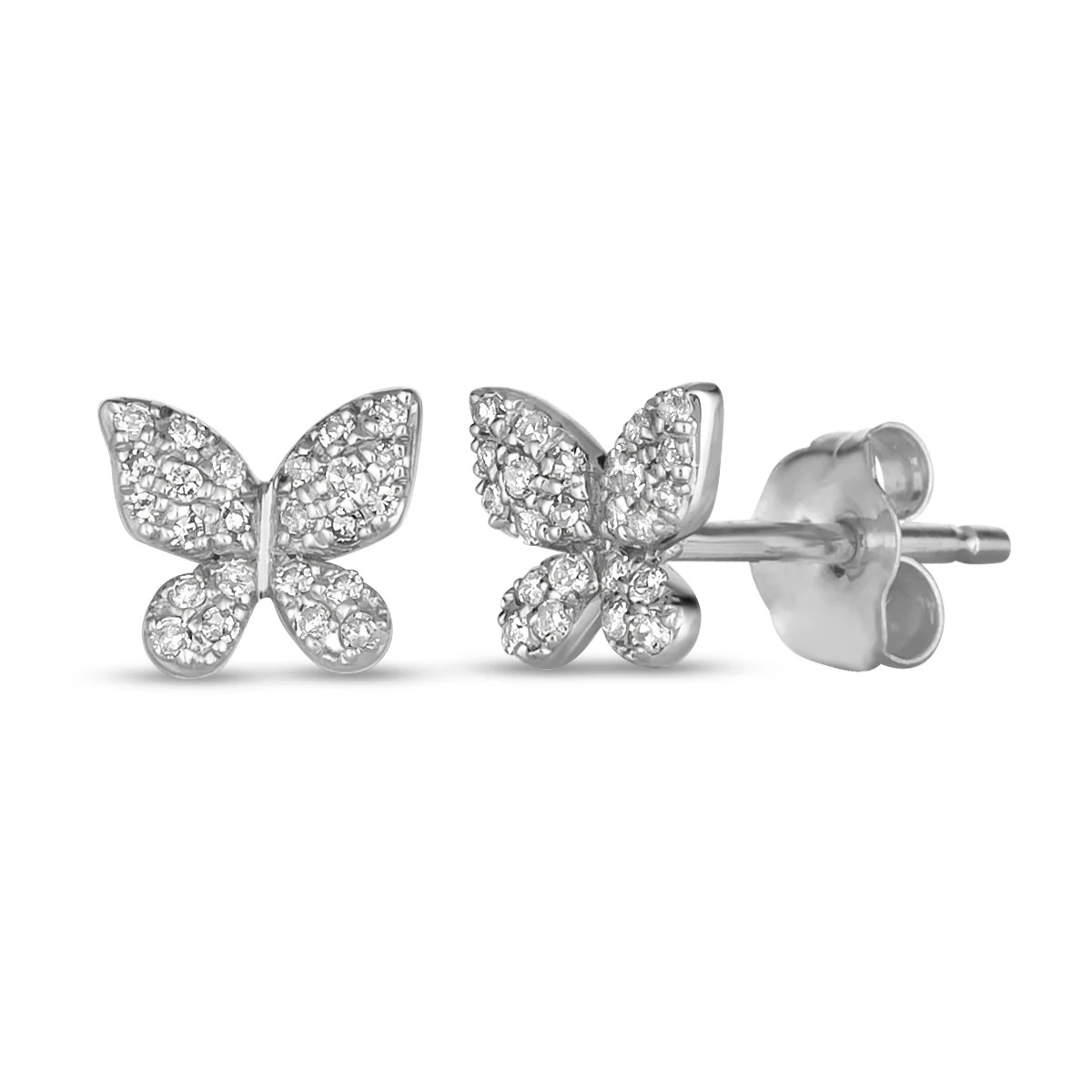 14K Diamond Butterfly Studs | Dainty by DK