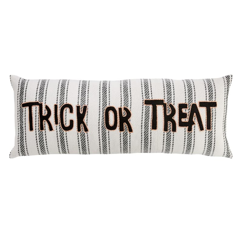 Trick Or Treat Striped Oblong Throw Pillow, 14x36 | At Home