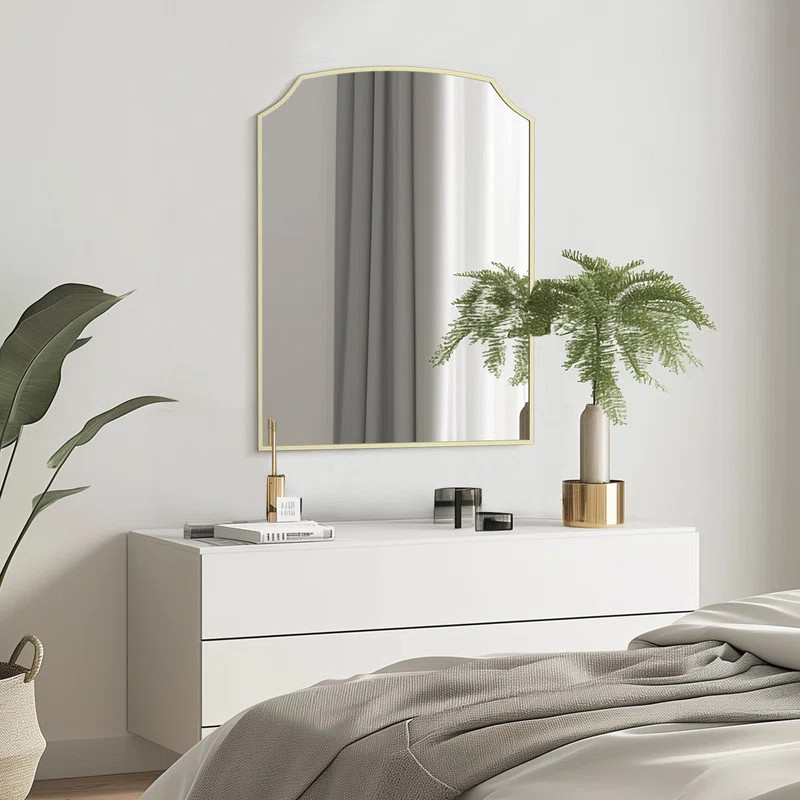 Fan-Shaped Wrought Iron Framed Decorative Mirror | Wayfair North America