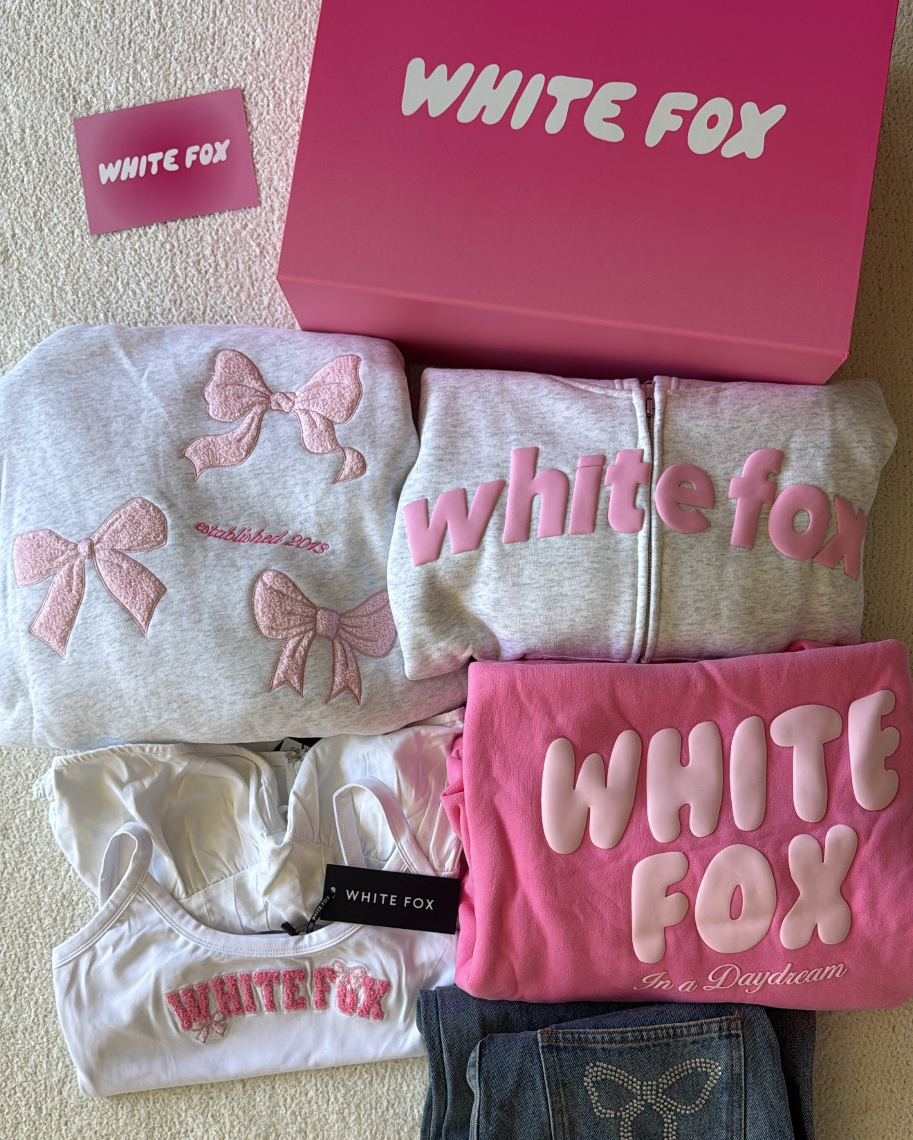 everything from white fox boutique!! code WFMIAW!