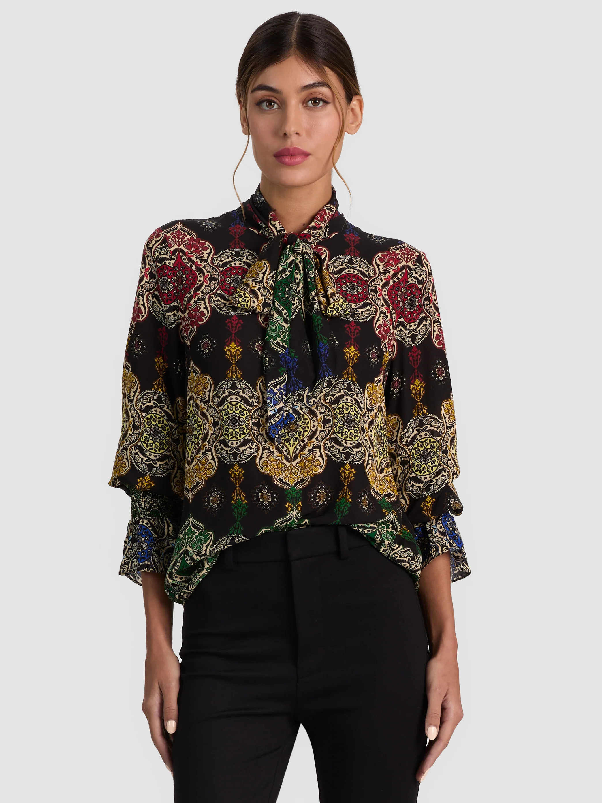 Lloyd Wrap Neck Tie Sleeve Top - Road To Love | Alice + Olivia
