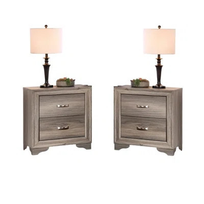 Wooden Bedside Table With 2 - Modern, Natural Finish 2 Drawers Wooden, Style | Wayfair North America