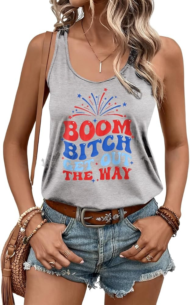 CM C&M WODRO American Racerback Tank Tops Women Funny Letter Print Patriotic Cami Shirt 4th of Ju... | Amazon (US)