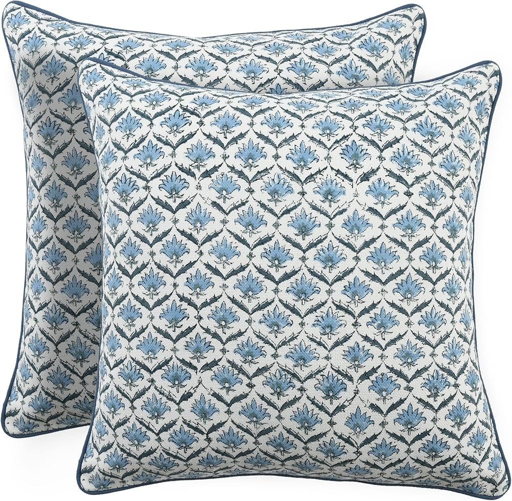CPC Throw Pillow Covers for Couch, 18x18 Inch Decorative Couch Pillows for Living Room, 100% Cott... | Amazon (US)