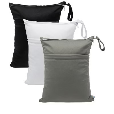 Narwey Wet Dry Bags 3 Pack, Waterproof Reusable Travel Bags for Swimsuits, Baby Cloth Diapers, Gym Bag & Wet Clothes with 2 Pockets L-BWG | Target