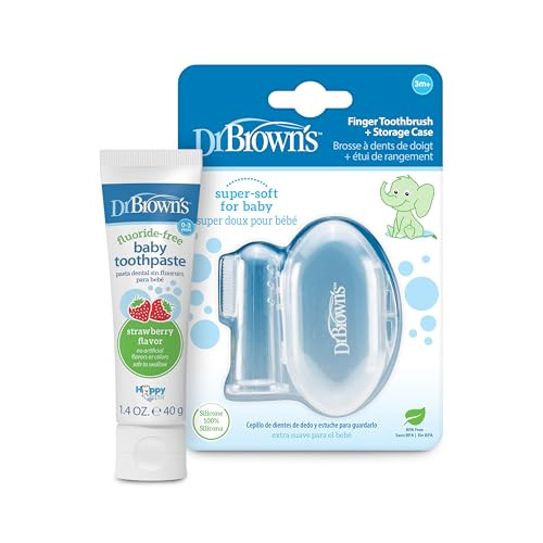 Dr. Brown's Finger Toothbrush Baby Toothpaste, Strawberry Flavor, 40g | Amazon (US)