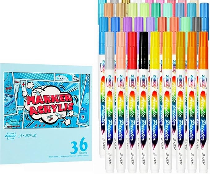 Guangna Acrylic Paint Markers, Acrylic Paint Pen, Waterproof & High Saturation Ideal for Wood, Me... | Amazon (US)