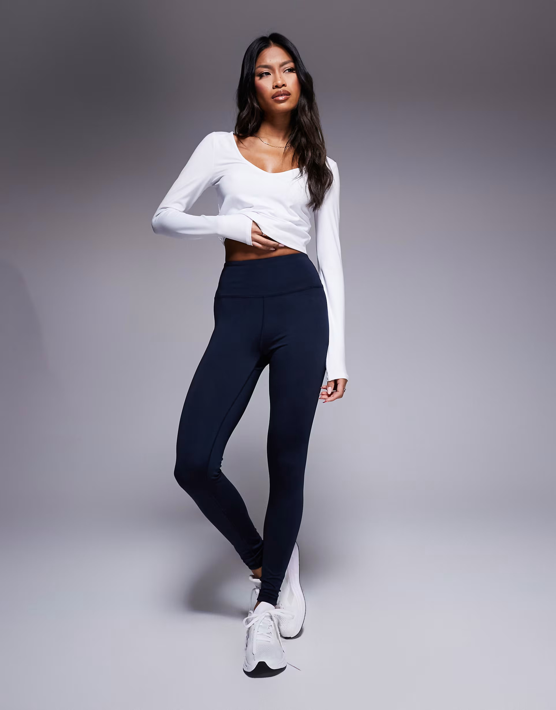 ASOS 4505 Icon bum sculpt high waist gym legging in navy | ASOS (Global)