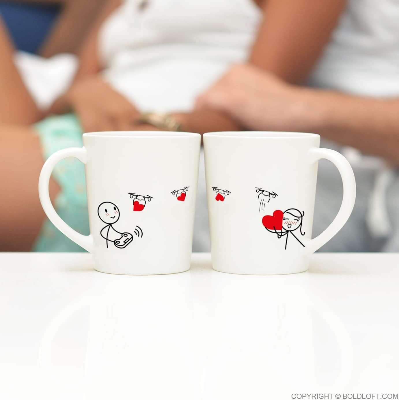 BoldLoft Love Is On The Way Couple Coffee Mugs-Mug Gifts for Her Wife Gifts Girlfriend Gifts Anni... | Amazon (US)