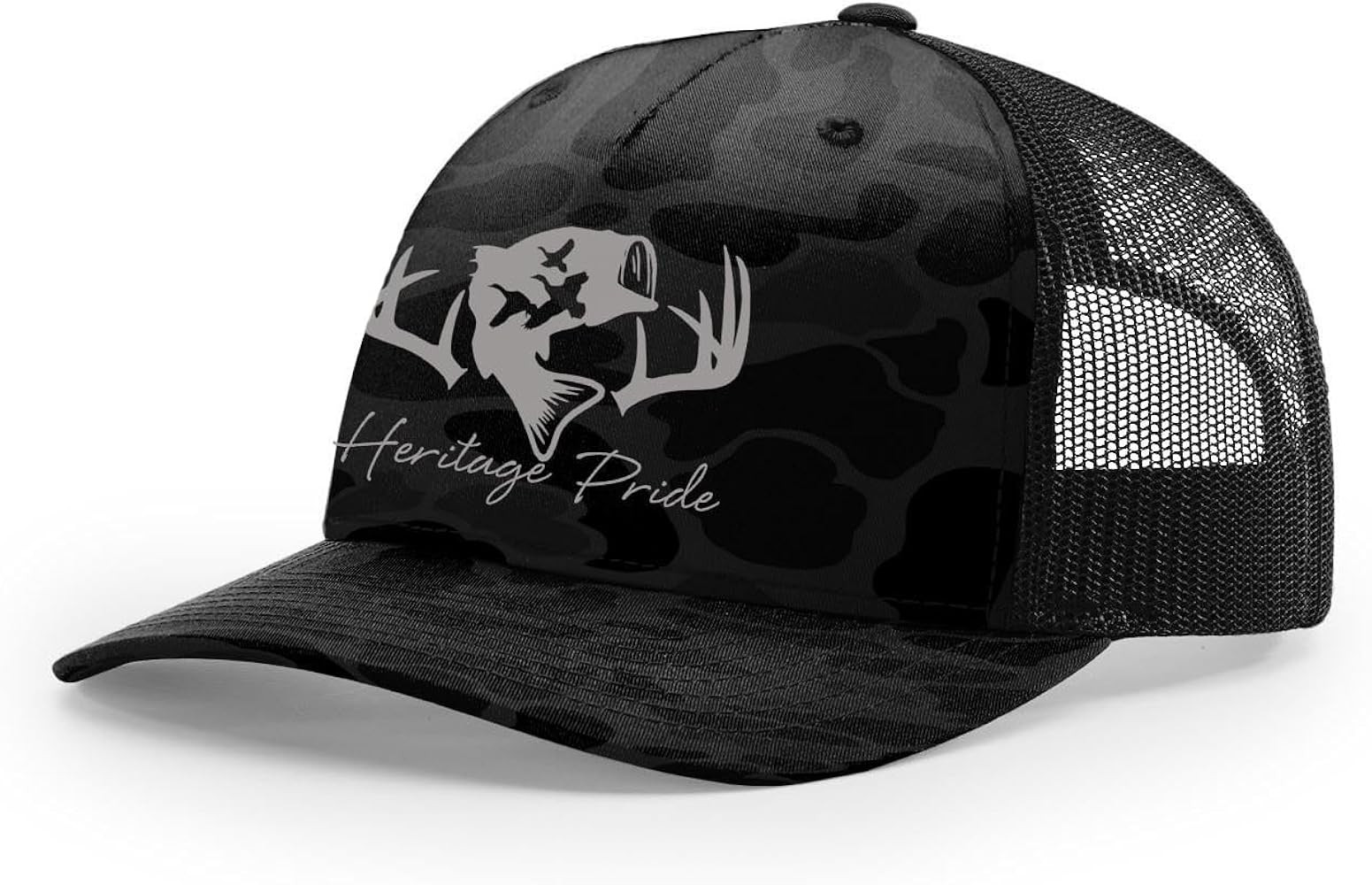Heritage Pride Deer Hunting Fishing Duck Hunt Mens Embroidered Mesh Back Trucker Hat | Amazon (US)