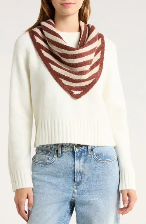 Damson Madder Stripe Triangle Head Scarf in Choc at Nordstrom | Nordstrom