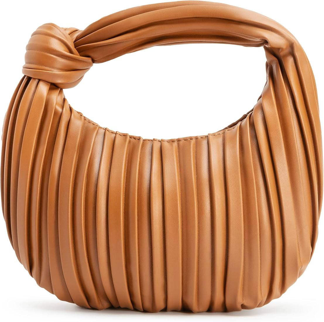 NIUEIMEE ZHOU Small Knotted Handbags for Women Soft PU Leather Crossbody Dumpling Bags Cloud Clut... | Amazon (US)