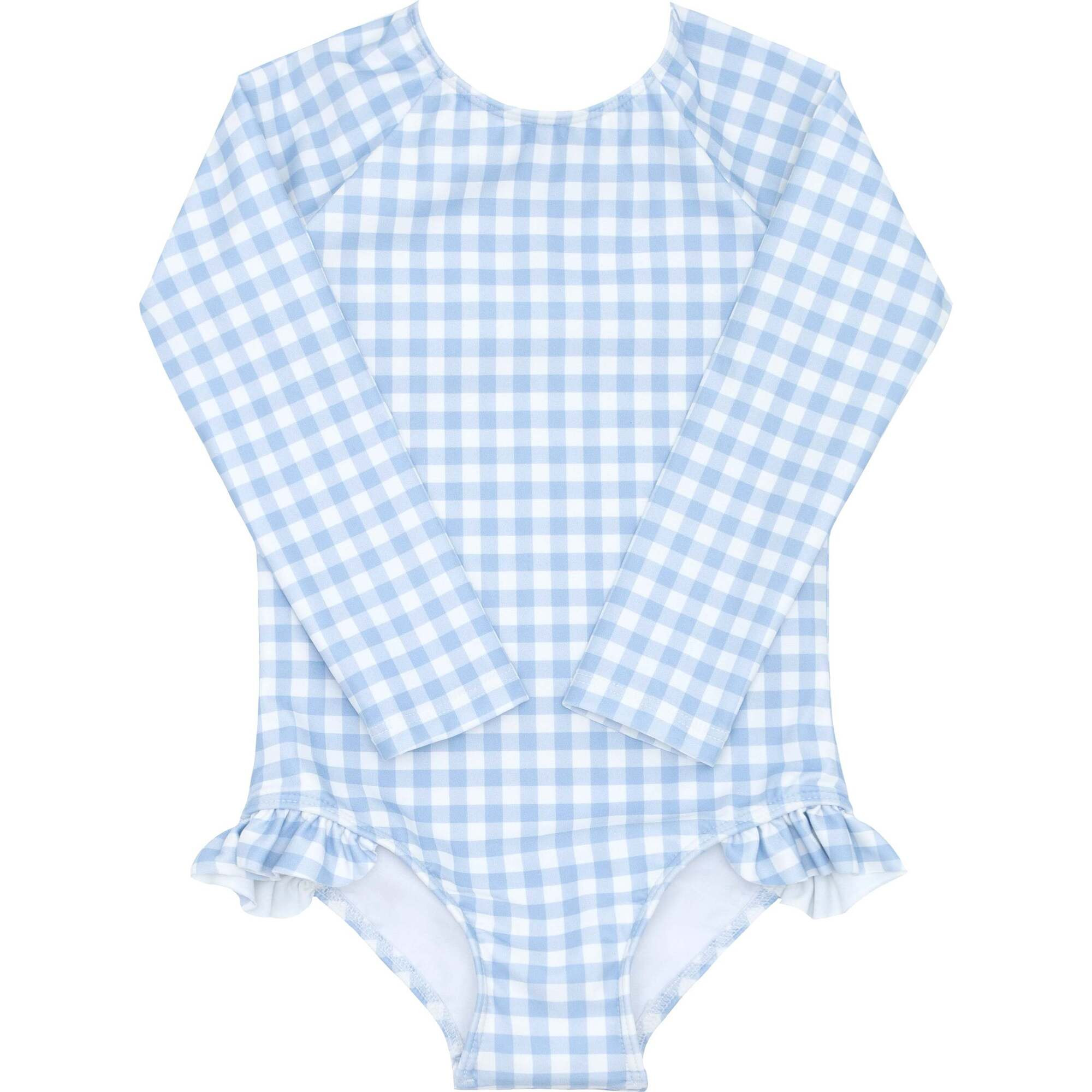 Girls Oasis Blue Gingham Rashguard One Piece | Maisonette