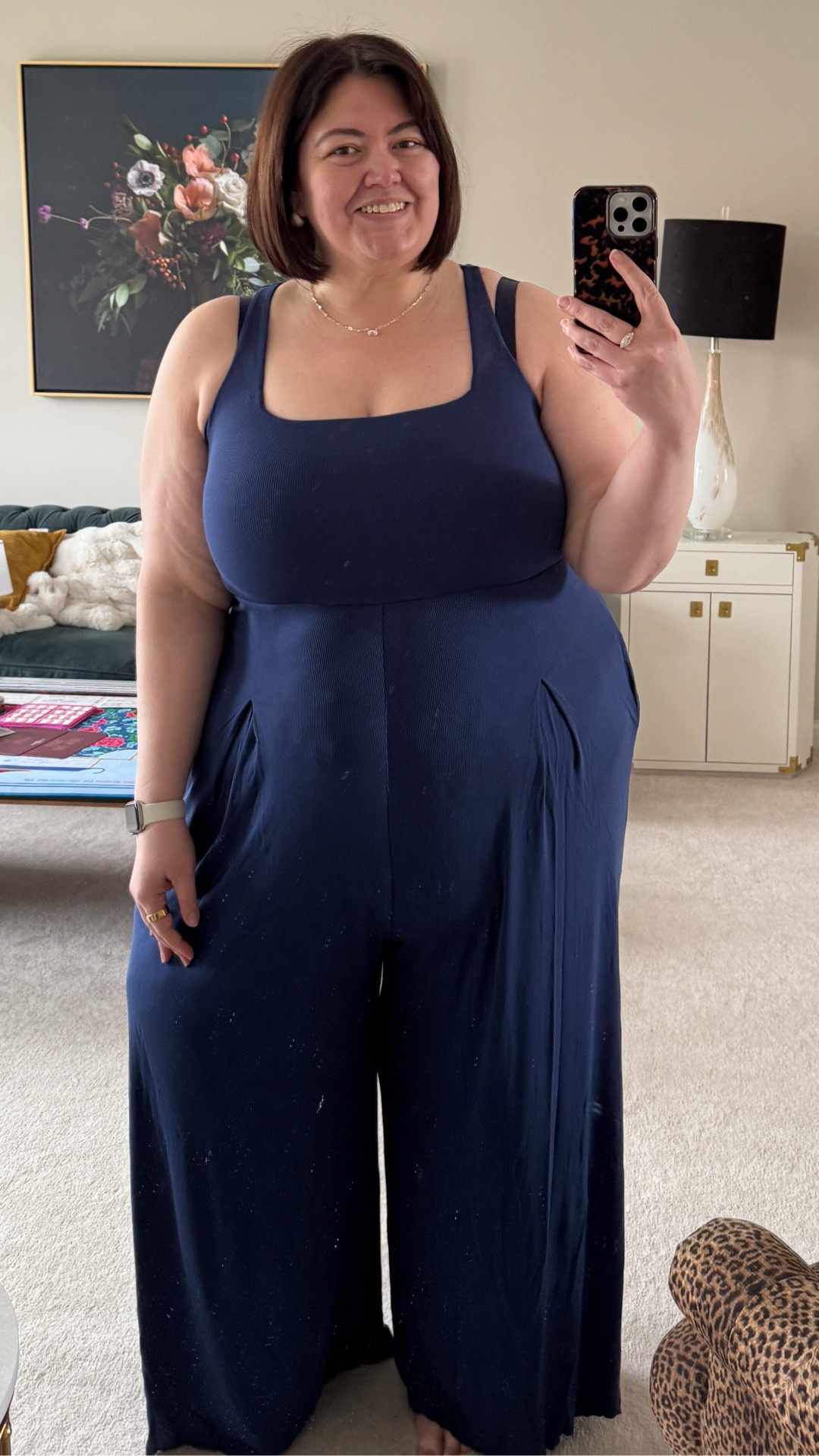 Love this comfortable jumpsuit - I’m wearing the 3x tall as a size 26/28. Built in shelf bra with padding, and nice pockets  

#LTKPlusSize #LTKOver40