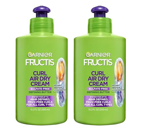 Garnier Fructis Curl Nourish Air Dry Cream, Sulfate Free Defining Butter Leave-in Conditioner, 10.2 Fl Oz, 2 Count (Packaging May Vary) | Amazon (US)