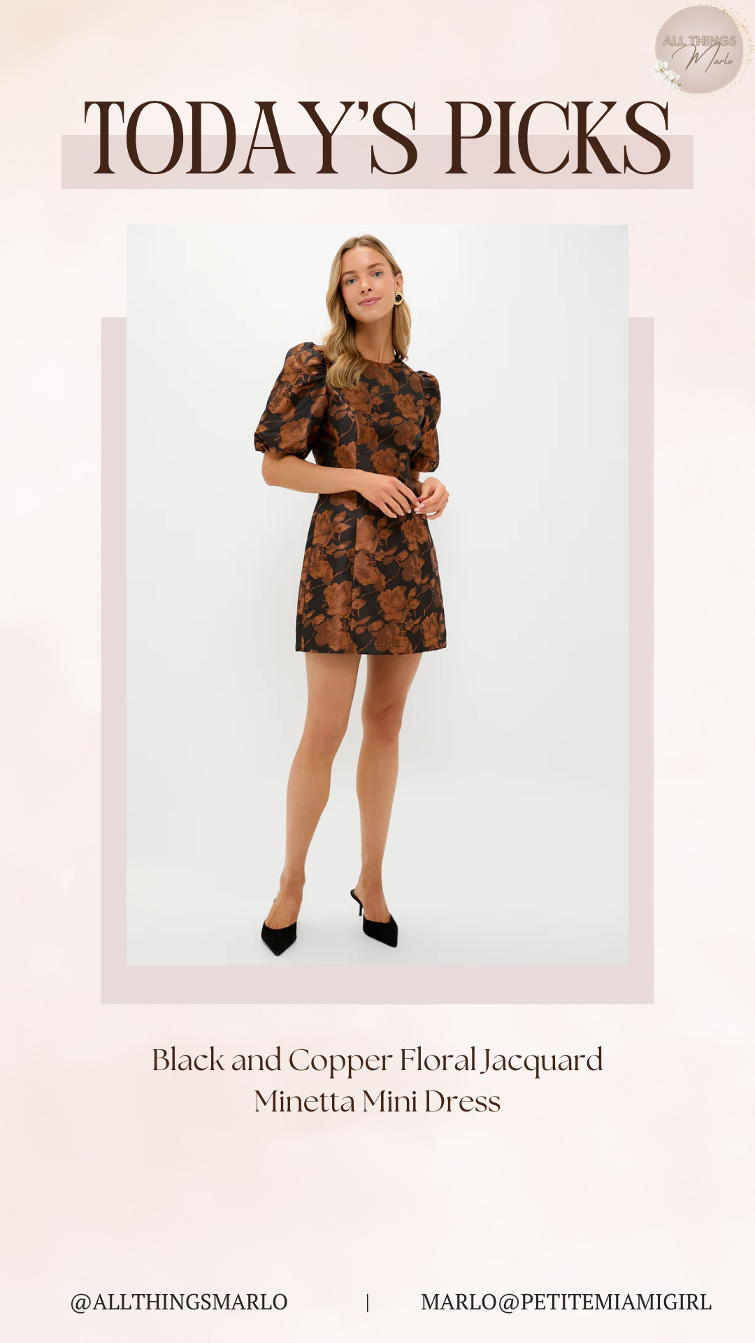 black and copper floral jacquard minetta mini dress Storia Multi Floral Collaged Mini Dress – Girl Intuitive main image 0