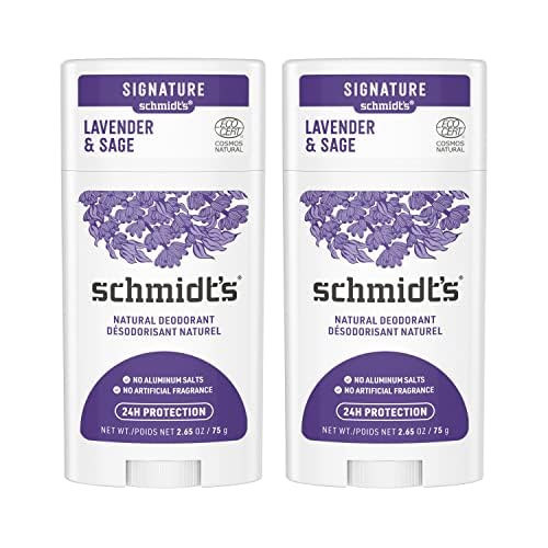 Schmidt's Aluminum-Free Vegan Deodorant Lavender & Sage with 24 Hour Odor Protection, 2 Count for Women and Men, Natural Ingredients, Cruelty-Free, 2.65 oz | Amazon (US)
