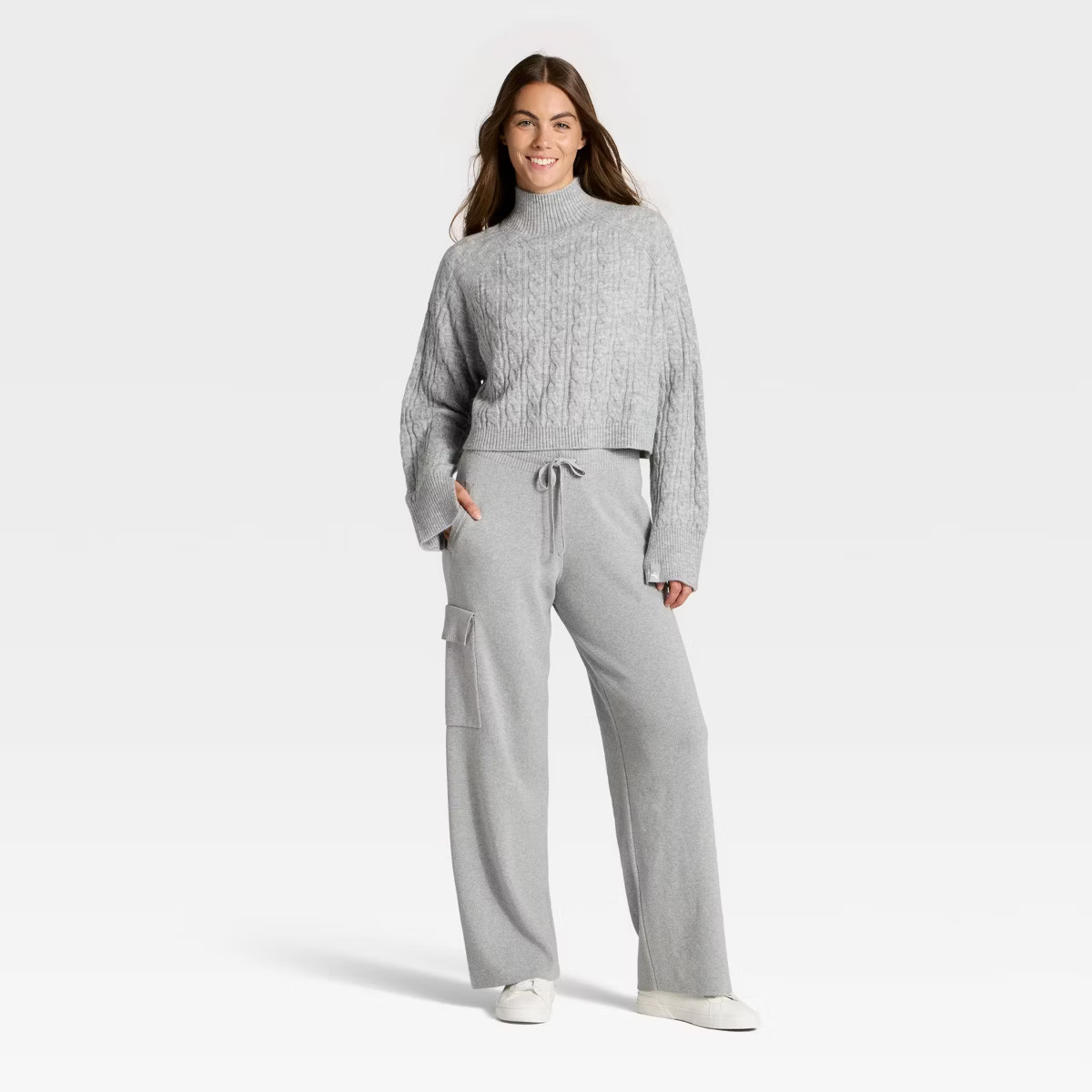 Women's Mock Neck Cable Knit Sweater - JoyLab™ | Target
