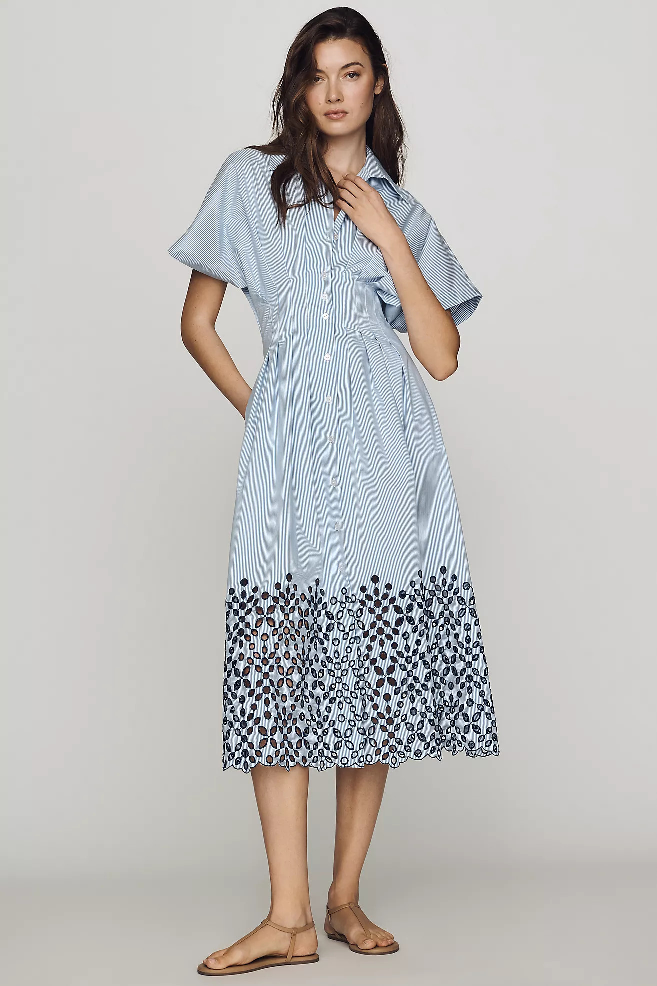 Tobie Eyelet Shirt Dress by Exquise | Anthropologie (US)