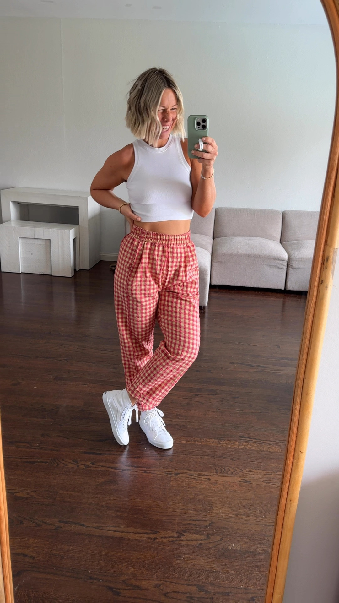 Mid waist gingham pants

#LTKfindsunder50 #LTKsalealert #LTKover40