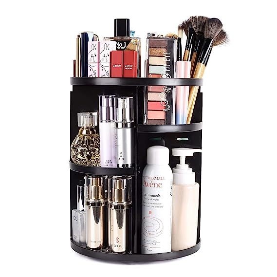 sanipoe 360 Rotating Makeup Organizer, DIY Adjustable Makeup Carousel Spinning Holder Storage Rac... | Amazon (US)