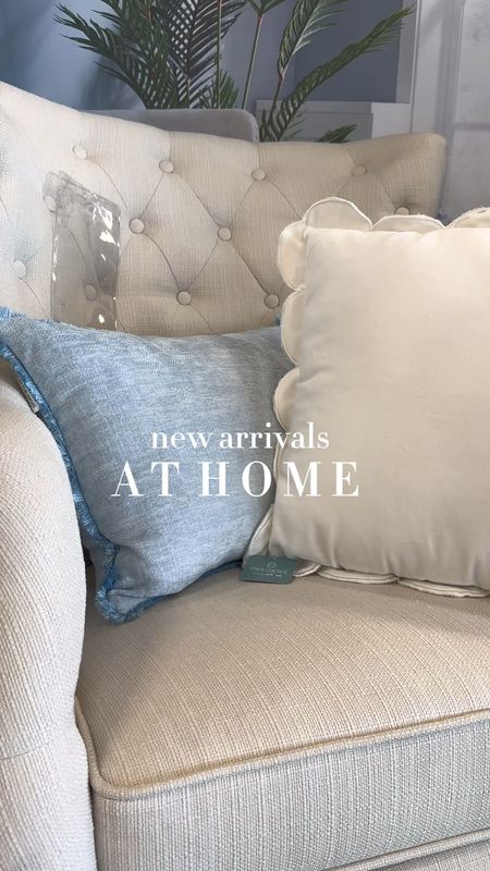 New arrivals at At Home, blue and white coastal home decor finds 

Scallop blue pillow chair accent chair rolled arm furniture looks for less 

#LTKsalealert #LTKhome #LTKstyletip