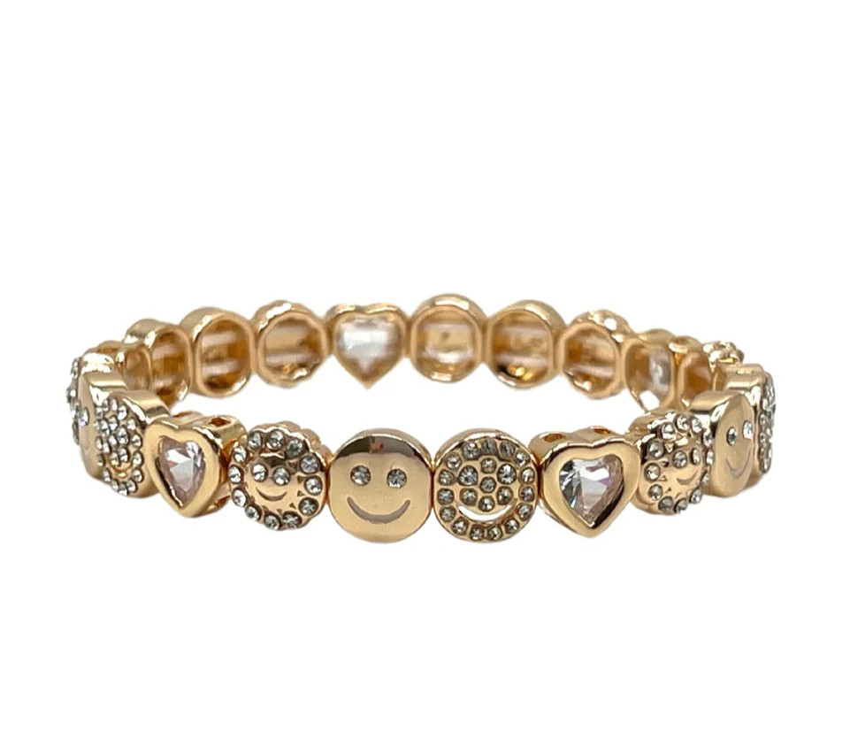 Dainty Smiley Hearts Bracelet | La Lumiere NY