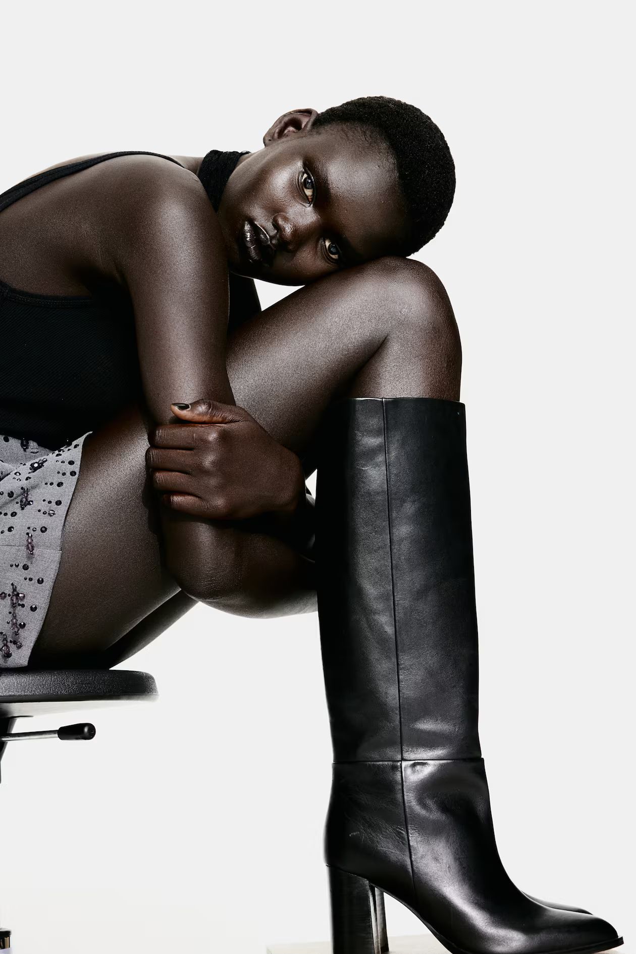 Knee-high leather boots | H&M (UK, MY, IN, SG, PH, TW, HK)