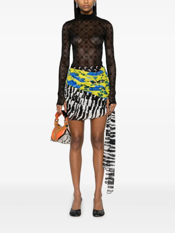 MOONOGRAM MESH FLOCK HIGHT NECK TOP | Farfetch Global