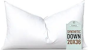 Pillowflex Synthetic Down Pillow Insert - 20x36 Down Alternative Pillow, Ultra Soft King Bed Slee... | Amazon (US)