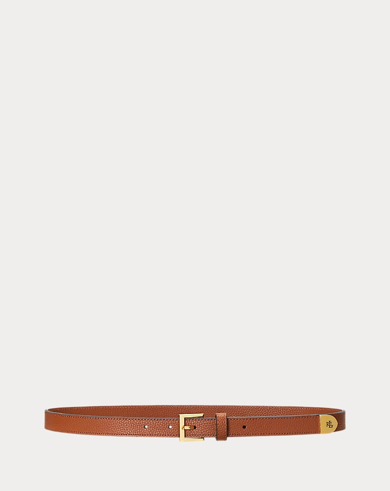 Pebbled Leather Skinny Belt for Women | Ralph Lauren® UK | Ralph Lauren (UK)