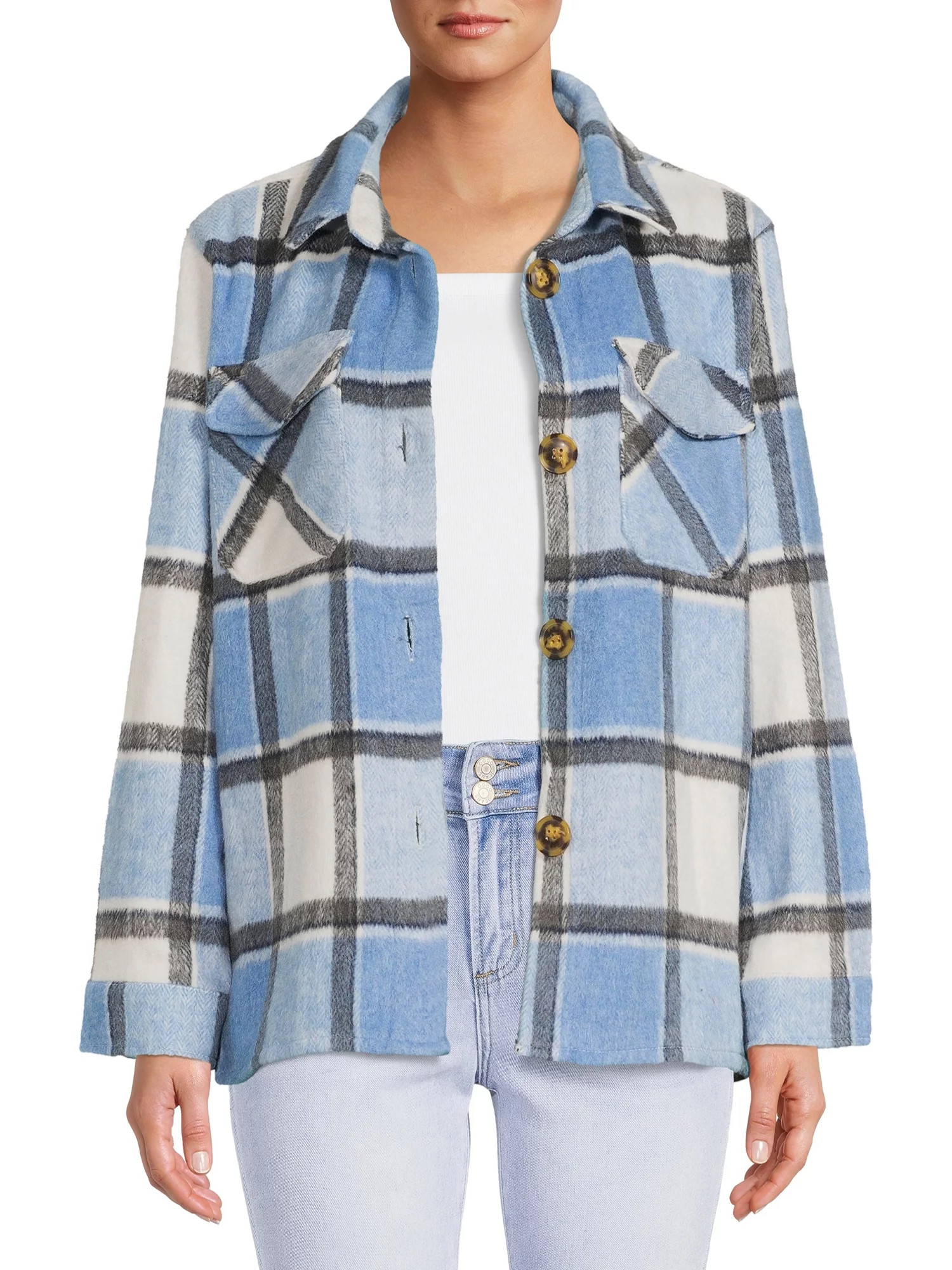 Jason Maxwell Women's Oversized Fleece Shacket | Walmart (US)