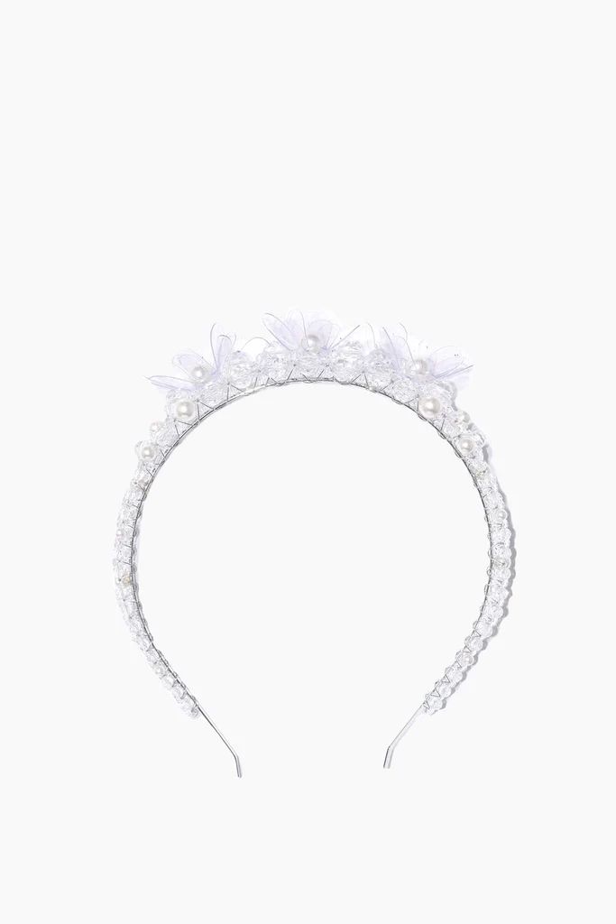 Crystal Tiara in Clear/Pearl | Hampden Clothing