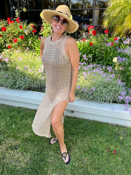 Spring Break poolside

Amazon find cover up 
And swim suit

Tory Burch miller sandals 
Versace sunglasses 

Amazon find Straw hat 

Earrings old linked some cute Amazon finds

#LTKswim #LTKtravel #LTKfindsunder50