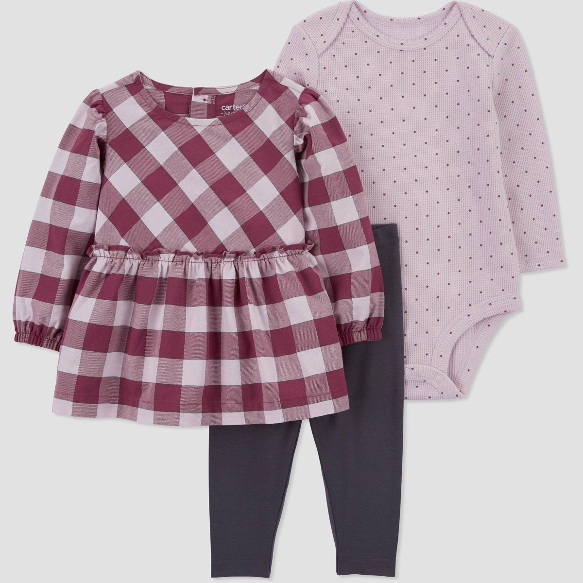 Carter's Just One You® Baby Girls' Gingham Top & Bottom Set - Purple | Target