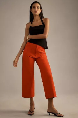 The Colette Cropped Wide-Leg Faux Leather Pants by Maeve | Anthropologie (US)